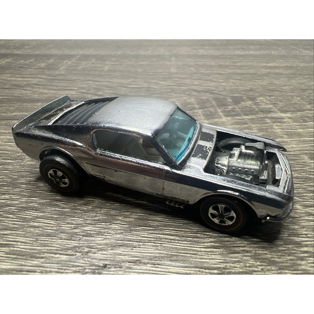 Hot Wheels HW Redline Ford Mustang BOSS HOSS Chrome Club Car HK - White Interior